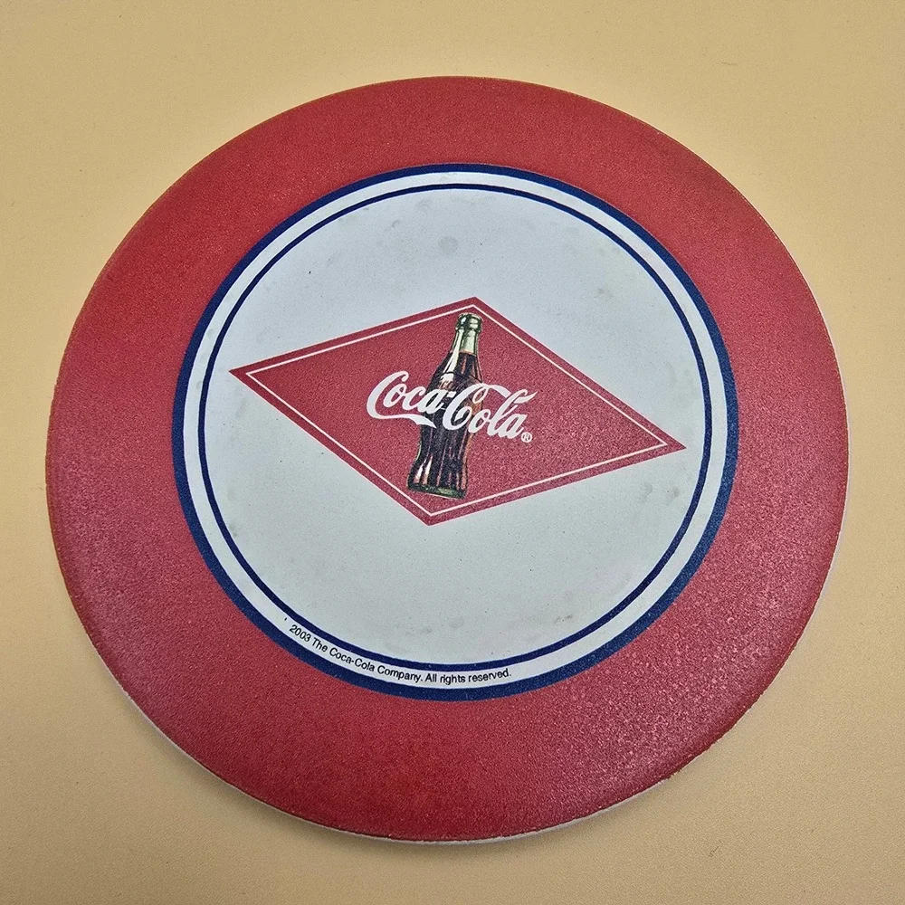Coca Cola Cork Backed Coasters Set of 4 Red Diamond Bottle Logo 2003 Collectible